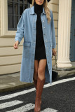 Light Blue Denim Long Coat 