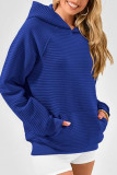 Solid Color Kangaroo Pockets Hooded Sweatshirt 