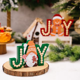 Christmas Joy Gnome Gingerbread Man Wooden Pendant 