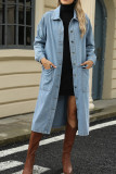 Light Blue Denim Long Coat 