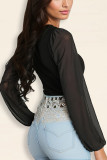 One Piece Lantern Sleeves Bodysuit 
