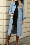 Light Blue Denim Long Coat 