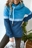 Colorblock Hooded Drawstring Sweatshirt 