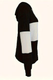 Color Block Zipper Ribbed Knitting Top