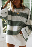 Color Block Knitting Sweater 