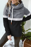 Colorblock Hooded Drawstring Sweatshirt 