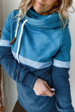 Colorblock Hooded Drawstring Sweatshirt 