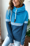 Colorblock Hooded Drawstring Sweatshirt 