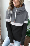 Colorblock Hooded Drawstring Sweatshirt 