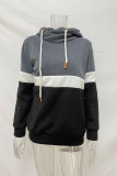 Colorblock Hooded Drawstring Sweatshirt 