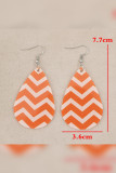 Orange Wavy PU Earrings 