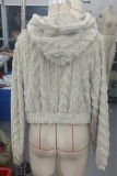 Beige Fleece Short Jacket Coat 