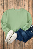 Smoke Green Solid Fleece Lined Drop Shoulder Terry Sweatshirt