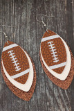 American Football Rugby Glitter PU Earrings 