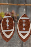 American Football Rugby Glitter PU Earrings 