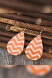 Orange Wavy PU Earrings 