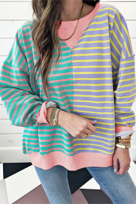 Colorblock Stripes Sweatshirt