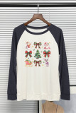 Retro Christmas Coquette Bow Girly Long Sleeves Top