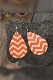 Orange Wavy PU Earrings 