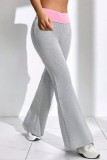 High Waist Color Block Flare Pants 