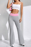 High Waist Color Block Flare Pants 