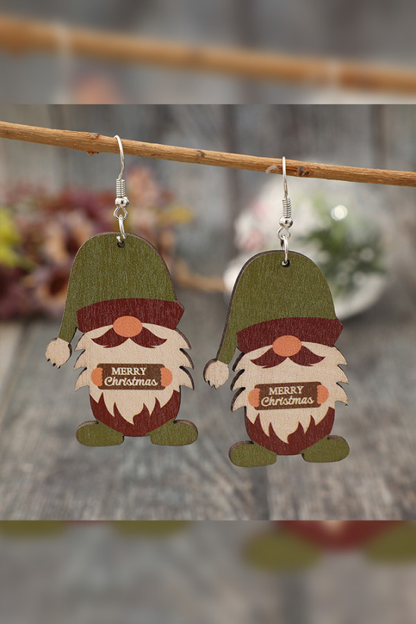 Merry Christmas Wooden Earrings 