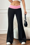 High Waist Color Block Flare Pants 