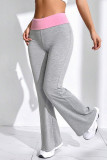 High Waist Color Block Flare Pants 