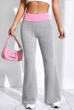 High Waist Color Block Flare Pants 