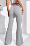 High Waist Color Block Flare Pants 