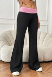 High Waist Color Block Flare Pants 