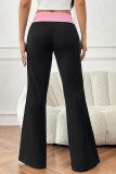 High Waist Color Block Flare Pants 