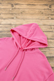 Bonbon Solid Kangaroo Pocket Drawstring Loose Fit Hoodie