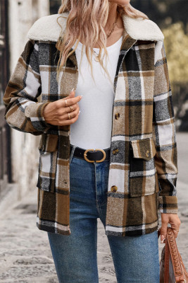 Plaid Fleece Jacket Coat 