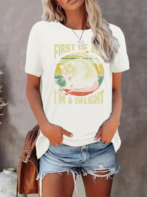 First of All I’m a Delight Opossum Print Graphic Top