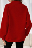 Solid Color Half Zipper Kangaroo Pockets Sweatshirt 