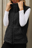 Solid Color Zipper Fleece Vest