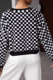 Plaid Checked Fleece Short Sweatshirt 