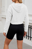 Hooded Zipper Solid Color Sweatshirt 