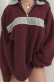 Half Zipper Color Block Sweatshirt 