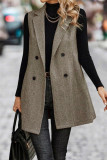 Sleeveless Lapel Blazer Long Coat 