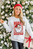 Beige MERRY CHRISTMAS Christmas Claus Graphic Drop Shoulder Sweatshirt