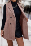 Sleeveless Lapel Blazer Long Coat 