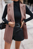 Sleeveless Lapel Blazer Long Coat 