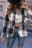 Plaid Button Up Blazer Coat 