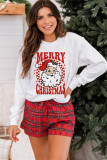 Beige MERRY CHRISTMAS Christmas Claus Graphic Drop Shoulder Sweatshirt