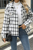 Plaid Pockets Button Up Coat