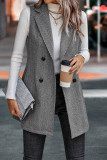 Sleeveless Lapel Blazer Long Coat 