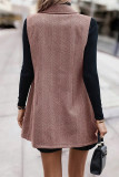 Sleeveless Lapel Blazer Long Coat 