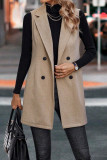 Sleeveless Lapel Blazer Long Coat 